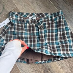 Festive blue\ Brown princess Polly Plaid skort